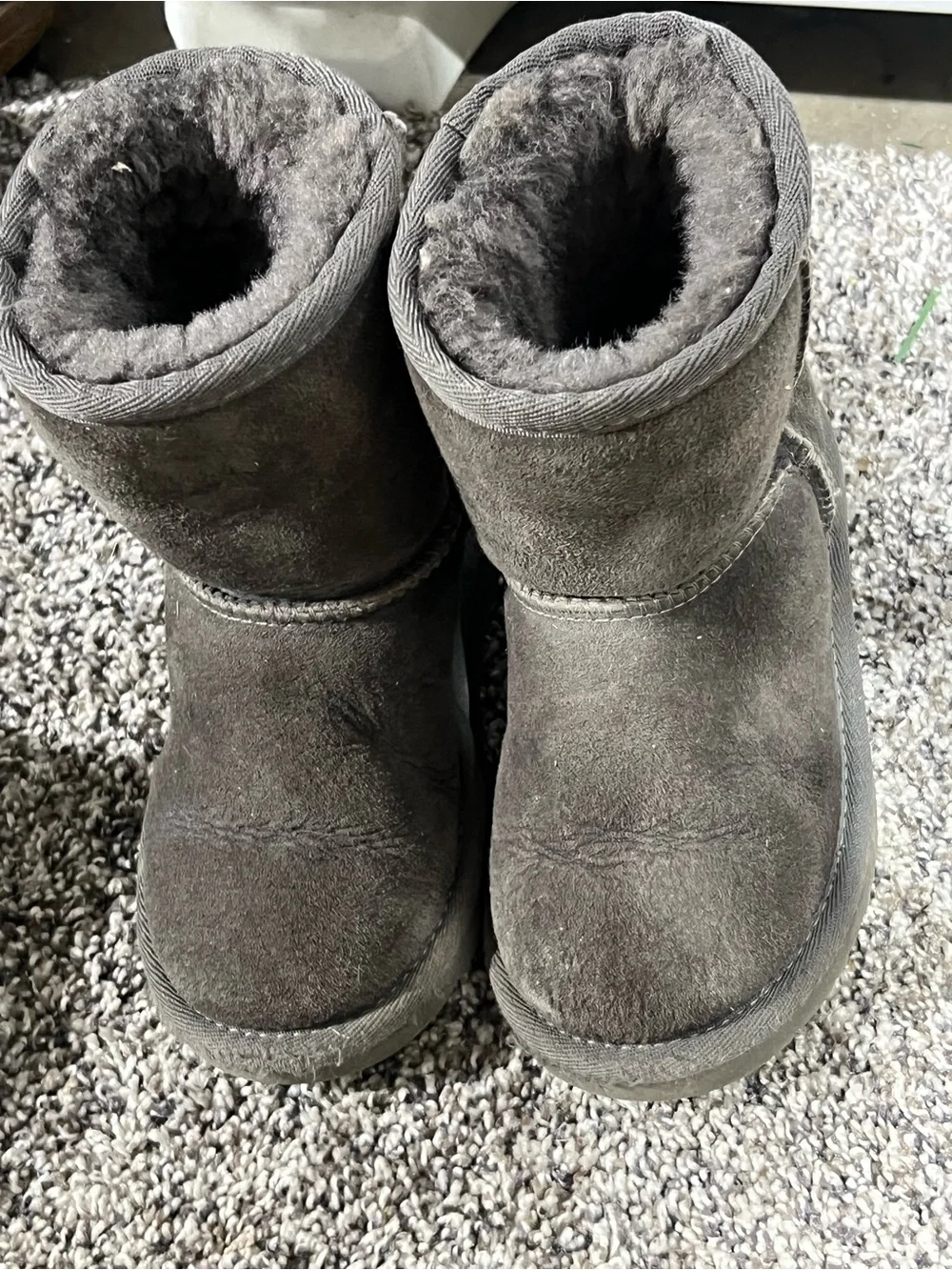 UGG Kids Short Charcoal Suede Boots